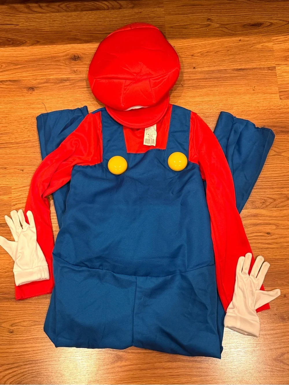 Nintendo Super Mario Costume for Kids, includes Hat & Gloves, Size L (10-12)